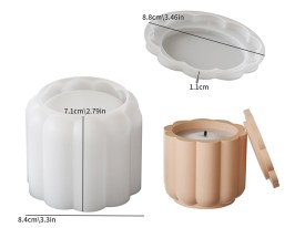 Molde silicona alhajero floral ondas con tapa 